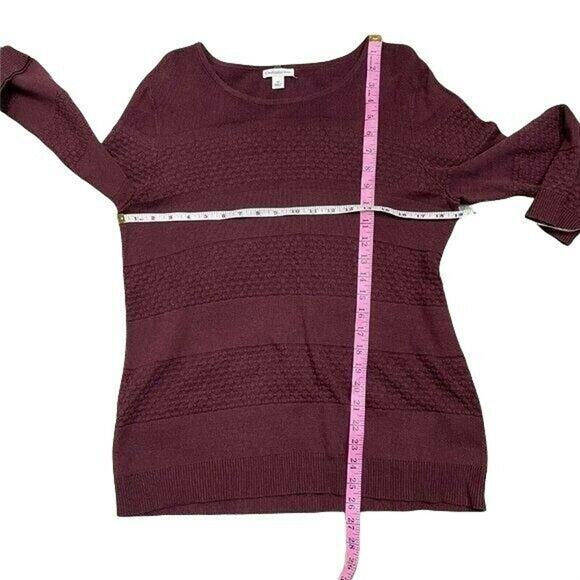 Croft & barrow knit pullover sweater burgundy Blouse sz M cotton - Picture 7 of 12